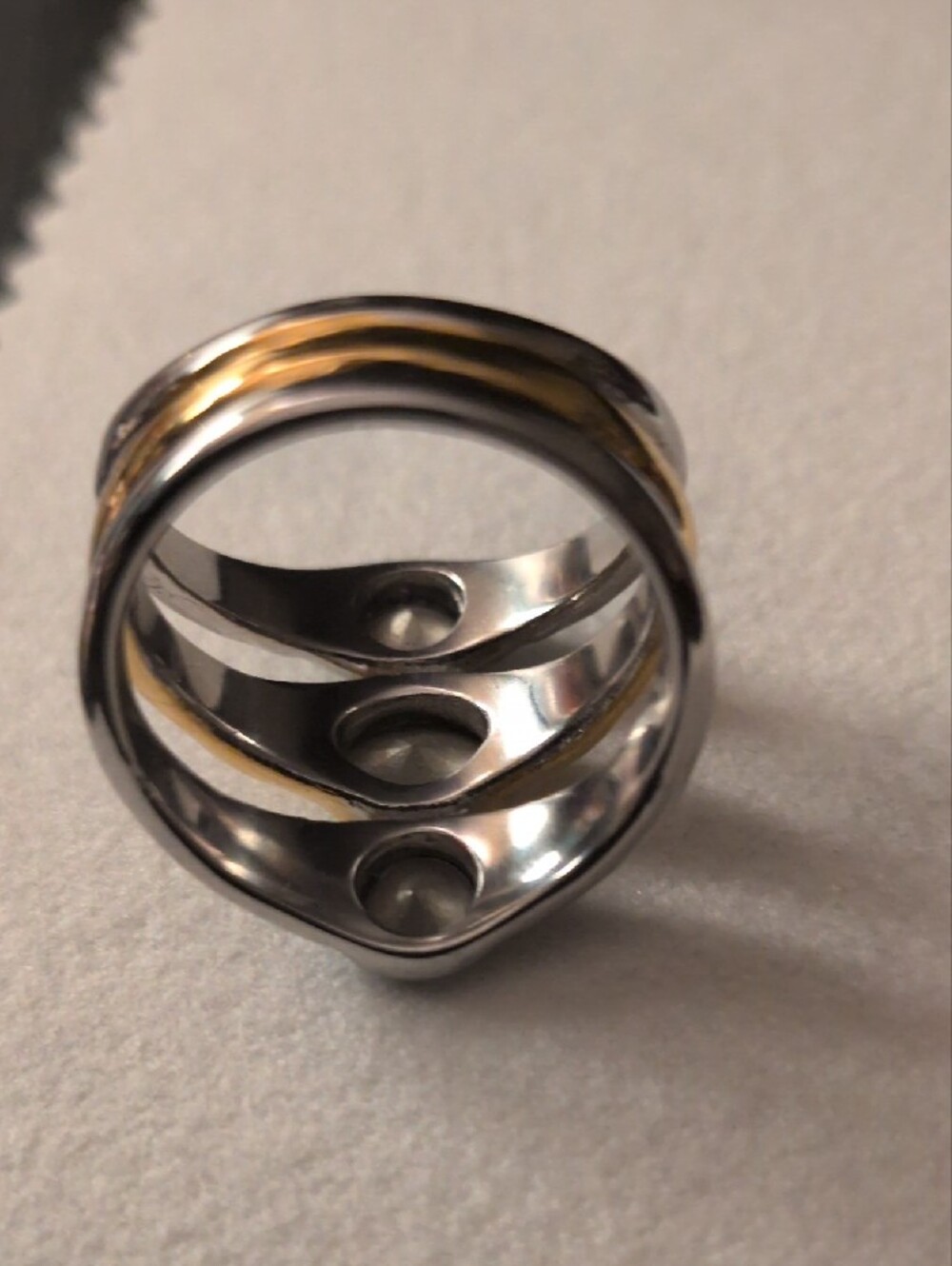 Classic Stackable CZ Bezel Rings - Silver & Gold - Picture 5 of 6